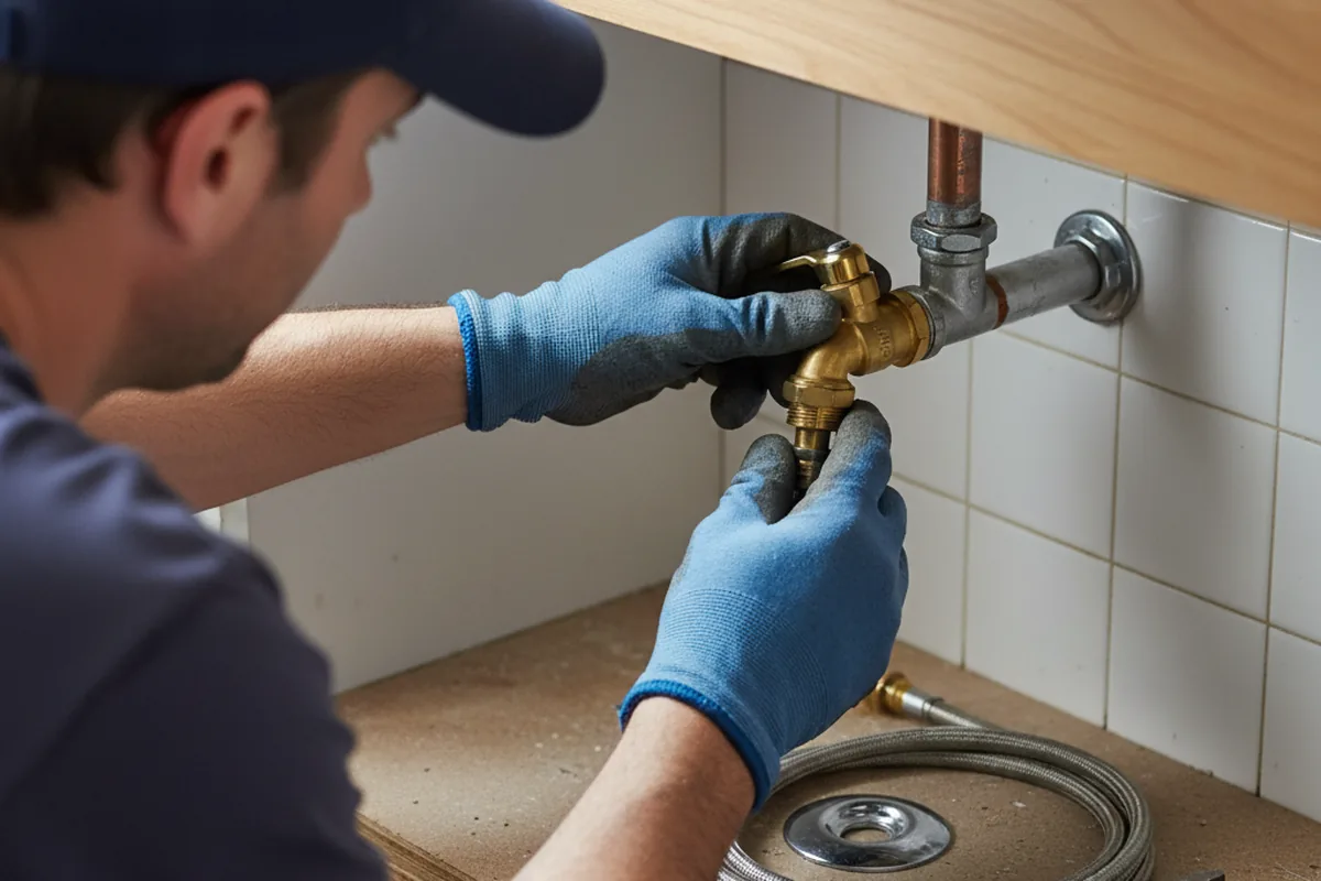 Shutoff valve and fitting work during Emergency Plumbing in Bally